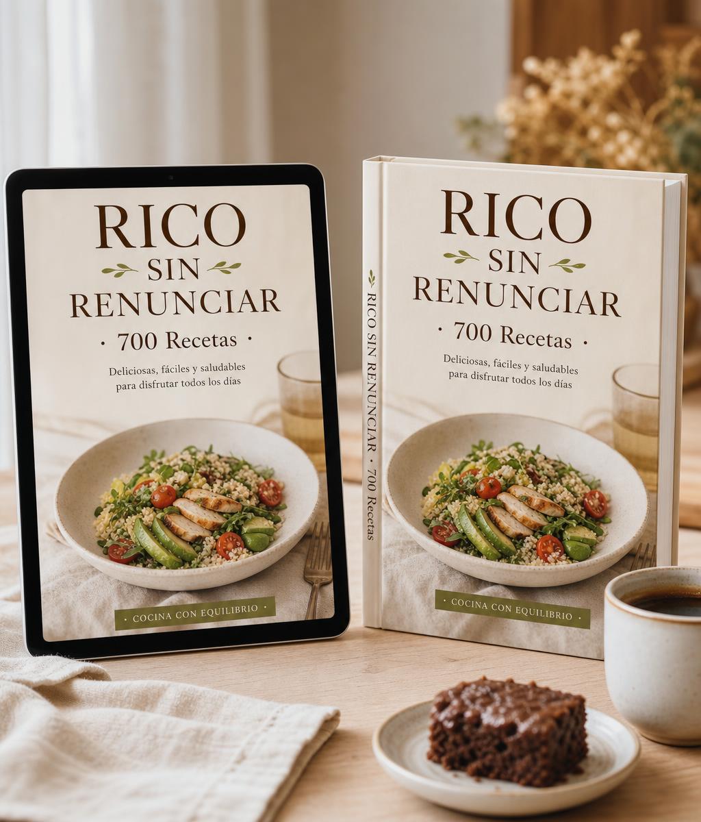 Mockup del ebook Rico Sin Renunciar en tablet y formato libro